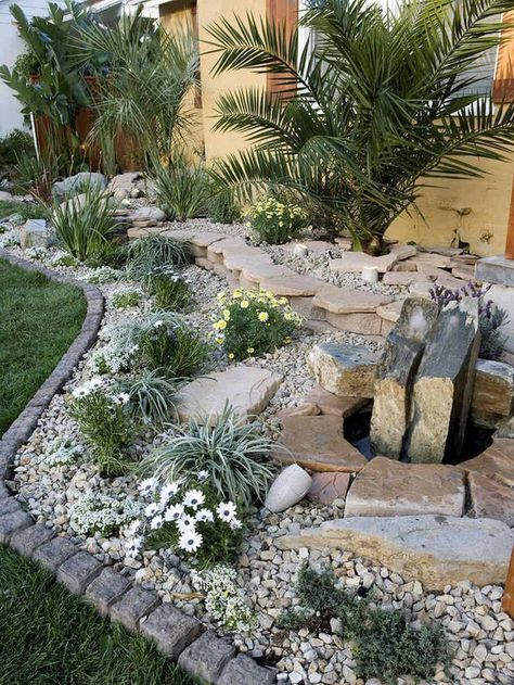 25 Most Creative And Inspiring Rock Garden Landscaping Ideas Garden Ideas To Make, No Grass Backyard, River Rock Landscaping, Rock Garden Design, Asian Garden, Rock Garden Landscaping, Low Maintenance Garden, Unique Gardens, Small Garden Design