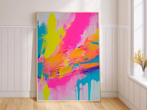 Digital Abstract Painting, Neon Abstract Painting, Name Paintings On Canvas, Bright Abstract Painting, Colourful Abstract Art, Bright Abstract Art, Colorful Modern Art, Abstract Painting Acrylic Modern, Bright Artwork