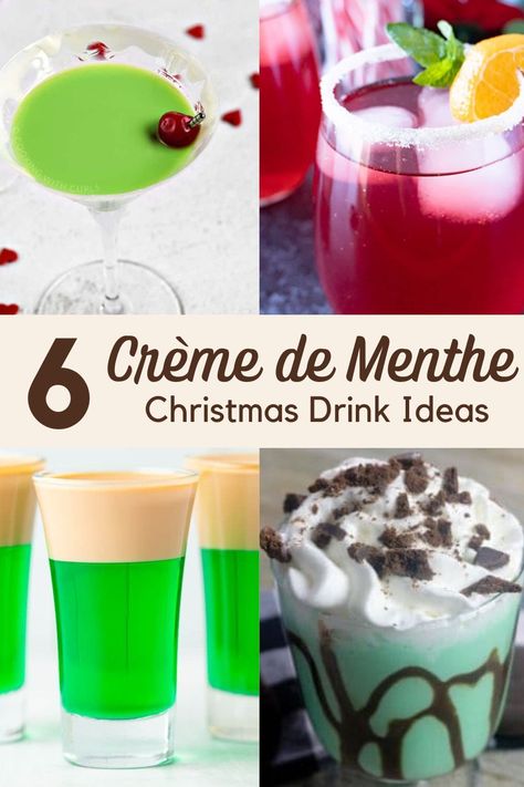 Get holiday ready with these 6 easy Christmas drinks made with Crème de Menthe! These mint flavoured cocktails are sure to get you in the holiday spirit. Creme De Menthe Drinks, Easy Christmas Drinks, Beet And Goat Cheese Salad, Peppermint Vodka, Peppermint Martini, Gluten Free Holiday Recipes, Mint Cocktails, Beet And Goat Cheese, Winter Drink