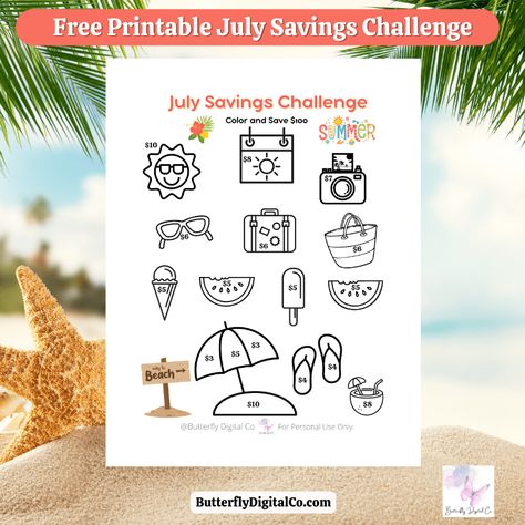 Digital Resource Library - Butterfly Digital Co. Low Income Savings Challenge, Monthly Savings, Summer Theme, Saving Goals, Savings Plan, Resource Library, Enjoy Summer, Low Income, Challenge Me