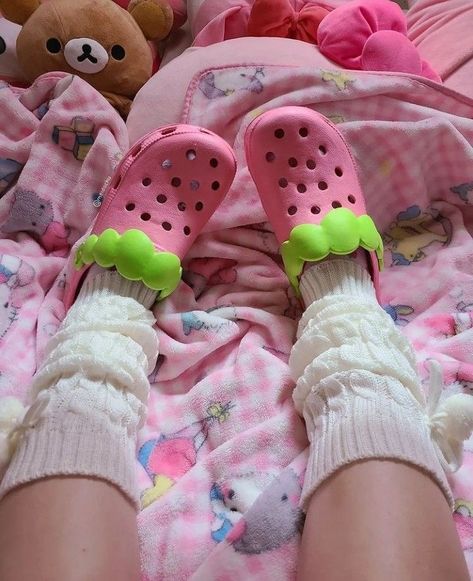 Strawberry Crocs, Kawaii Outfit Ideas, Silly Clothes, Doll Closet, Kawaii Shoes, Kawaii Core, Kawaii Fashion Outfits, Kawaii Room, Hello Kitty Items