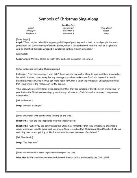 Lds Christmas Party Program, Sacrament Meeting Christmas Program, Lds Christmas Program Ideas, Christmas Programs For Small Churches, Play Scripts For Kids, Skits For Kids, Symbols Of Christmas, Nativity Characters, Christmas Skits