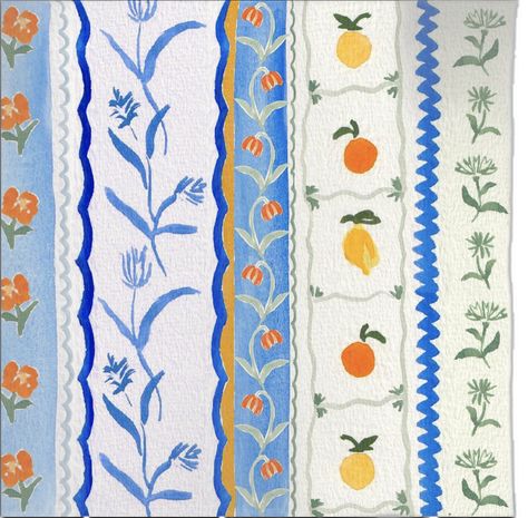 Art Appliqué, Hand Painted Furniture, Floral Stripe, Pottery Painting, Textile Prints, Surface Pattern Design, Surface Pattern, Pattern Art, Textile Design