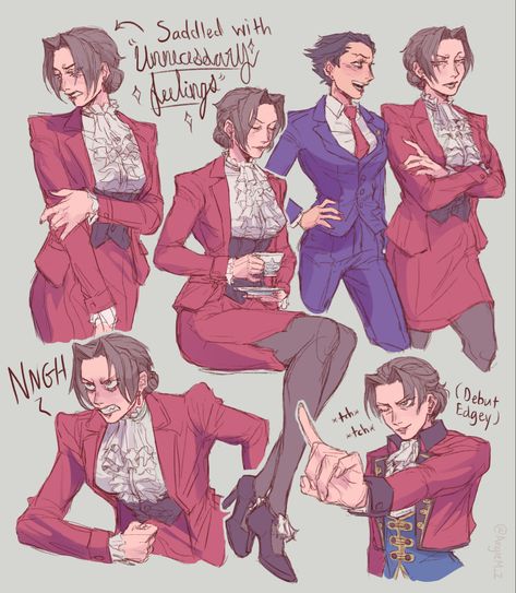 Miles Edgeworth, Apollo Justice, Phoenix Wright, Ace Attorney, Some People, Lawyer, Detective, Art Style, Cute Drawings