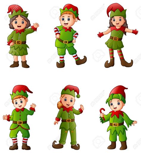 Elf Poses, Elf Cartoon, Elf Drawings, Elf Crafts, Christmas Elf Costume, Elf Funny, Owl Valentines, Christmas Decs, Christmas Drawings