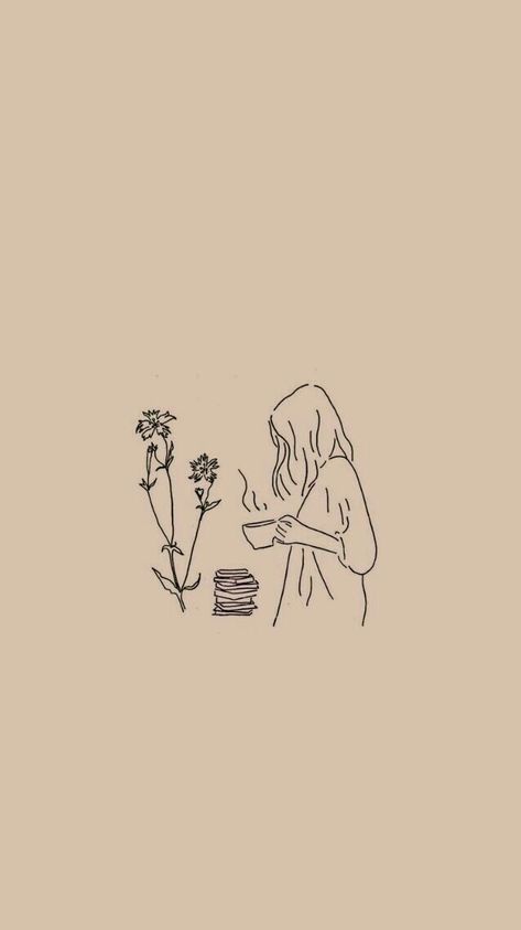 Heyy loves this is a cute tan wallpaper let me know what you think😽😽 A Drawing, Flowers