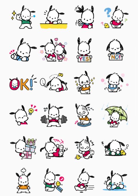 Free printable stickers Pochacco Stickers Printable, Instagram Covers, Free Printable Stickers, Stickers Printable, Pink Vibes, Picture Books, Printable Stickers, Cute Characters, Pictures To Draw