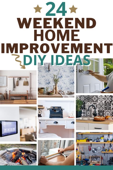 Transform your space in just a weekend with these DIY home renovations! From simple upgrades to creative projects, find out how to enhance your home’s appeal without breaking the bank. Our ideas for easy, weekend projects will be the perfect home upgrades you can finish in a weekend. Perfect for those on a tight schedule and a tighter budget Inexpensive Home Renovations, Diy Redecorating Ideas, New Home Projects, Quick Home Upgrades, Simple Diy Projects For The Home, Easy Diy Home Renovations, Simple Diy House Projects, Unique Home Renovations, Interesting Home Ideas