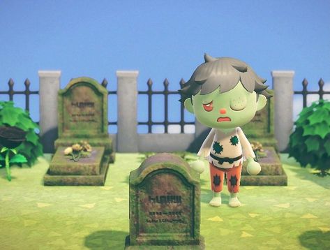 Animal Crossing Designs on Instagram: “The walking dead have arrived 🙀 Tip: Bee stings add to the zombie look 🧟 - Outfit: Frugal Outfit Mossy Tombstones are made through…” Animal Crossing Zombie, Acnh Zombie, Animal Crossing Designs, Jujutsu Kaisen Sukuna, Zoro Chopper, My Hero Academia Izuku, One Piece Zoro, Luffy Anime, Bee Sting