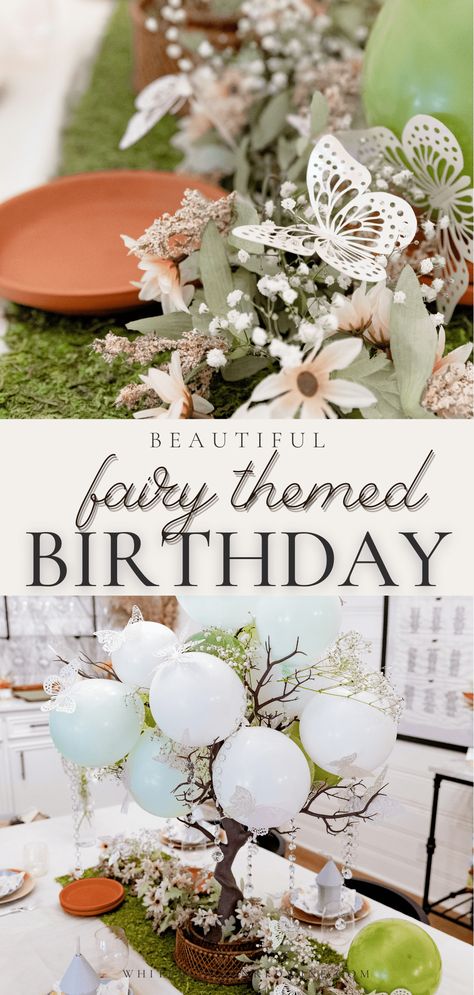 Fairy Garden Theme Party, Fairy Party Ideas, Fairy Birthday Themes, Fairy Theme Birthday Party, Woodland Fairy Birthday Party, Woodland Fairy Birthday, Enchanted Forest Birthday, Fairytale Birthday, Woodland Fairy Party