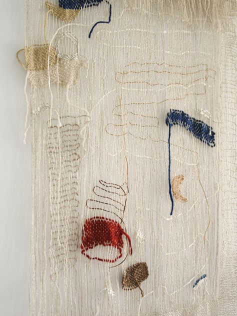 Fiber Art Wall Hanging, Handwoven Tapestry, Knit Art, Textile Fiber Art, Hand Woven Textiles, Weaving Textiles, Arte Inspo, Construction Process, Slow Stitching