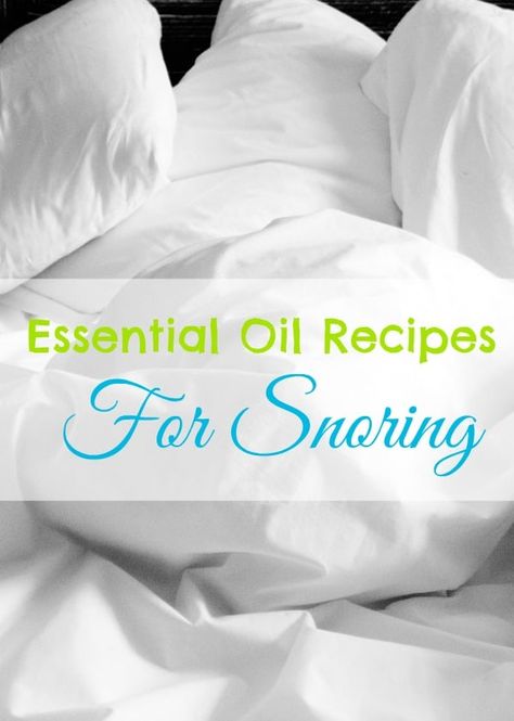 If someone in your house snores, no one sleeps as well. Luckily, essential oils can help reduce snoring and help everyone get a better night's sleep. Try these essential oil recipes for snoring and sleep better starting tonight! Snoring Essential Oils, Home Remedies For Snoring, Snoring Remedies, Snoring Solutions, How To Stop Snoring, Essential Oil Uses, Peppermint Essential Oil, Essential Oil Recipes, Aromatherapy Diffusers