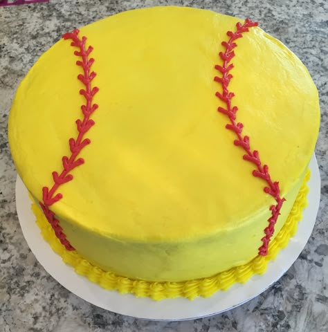 Softball Cakes For Girls Birthdays, Softball Cake Ideas, Softball Cakes, Softball Cake, Softball Birthday Cakes, Softball Cupcakes, Softball Birthday Parties, 12th Birthday Cake, Basketball Cake