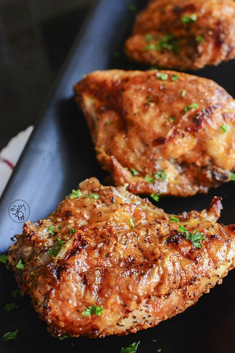 Crispy, juicy and delicious, air fryer bone in chicken breasts are a snap to make. The air fryer gives a delicious fried flavor without the deep fried calories. On the table in under 30 minutes! Baked Split Chicken Breast Recipes, Roast Chicken Breast, Split Breast Chicken Recipes, Bone In Chicken Breast, Split Chicken, Fried Chicken Breast Recipe, Air Fryer Recipes Chicken Breast, Crispy Chicken Breast, Bone In Chicken Recipes