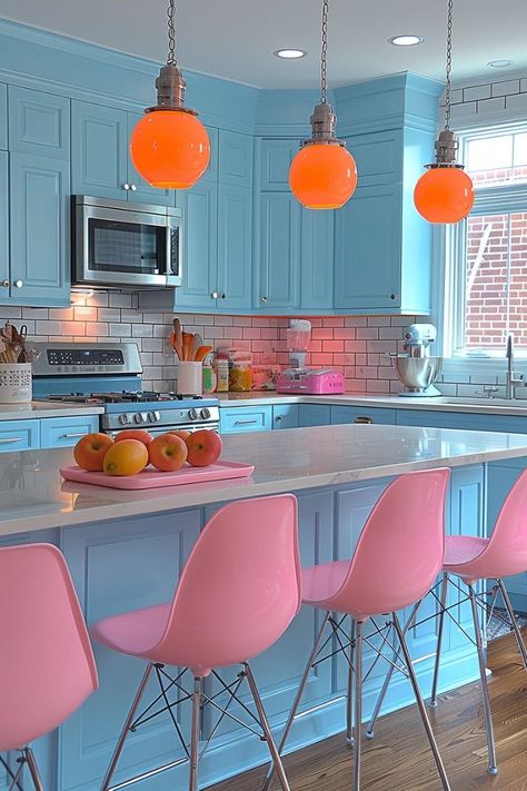 Girly Kitchen, Colorful Kitchen Ideas, Game Portal, Apartment Checklist, Html 5, Kitchen Makeovers, Minimalist Kitchen Design, Colorful Kitchen, Ideas Hogar