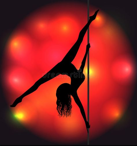 Striptease girl silhouette stock illustration Pool Dance, Lady Design, Pole Art, Beautiful Photoshoot Ideas, Dancing Aesthetic, Girl Silhouette, Neon Aesthetic, Pole Fitness, Dance Art