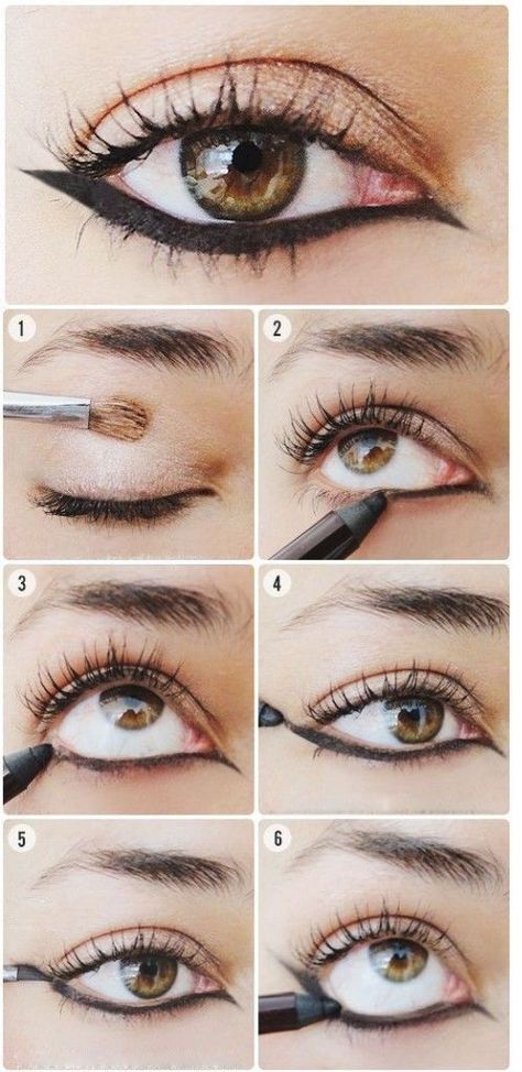 Upside down eyeliner Eye Makeup Halloween, Egyptian Eyeliner, Bright Eyeshadow Tutorial, Egyptian Eye Makeup, Eyeliner Cat, How To Apply Blusher, Cat Eye Tutorial, Eye Makeup Eyeliner, Tutorial Eyeliner