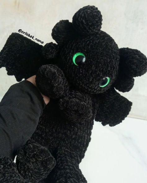 Finally posted my precious Fury ✨ DM me to order! Pattern: @redmills_crochet ~testing out location tag~ #crochetdragon #httyd #toothless #httydfandom #crochetaddict #giftsforfriends Toothless Dragon Crochet Pattern Free, How To Train Your Dragon Crochet, Cassidy Core, Plushies Big, Toothless Amigurumi, Crochet Toothless, Httyd Toothless, Crochet Dragon Pattern, Crochet Plushies