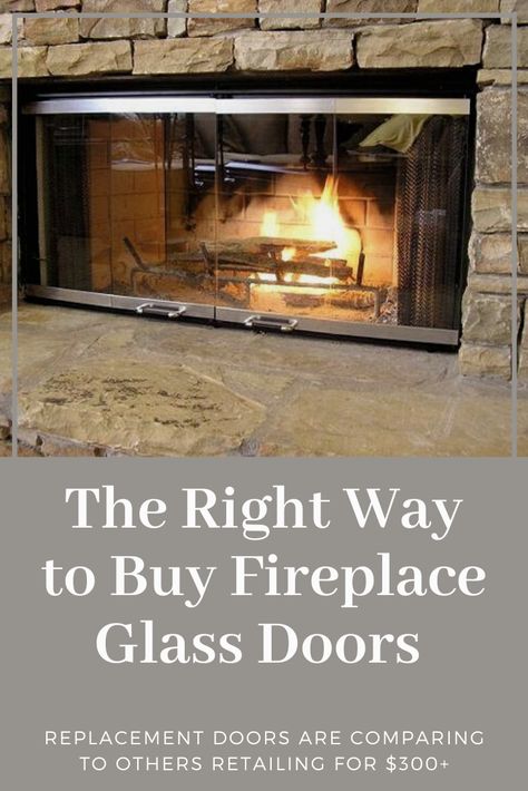 Gas Fireplace Replacement Doors, Fireplace Glass Doors Wood Burning, Fireplace Doors Replacing, Fireplace Doors Ideas, Paint Brick Fireplace White, Glass Fireplace Doors, Wide Fireplace, Prefab Fireplace, Fireplace Screens With Doors