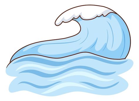 Ocean Cartoon Drawing, Water Cartoon Drawing, Sea Water Drawing, Water Waves Drawing, Sea Waves Drawing, The Sea Drawing, Drawing Waves, Ocean Wave Drawing, Ocean Cartoon