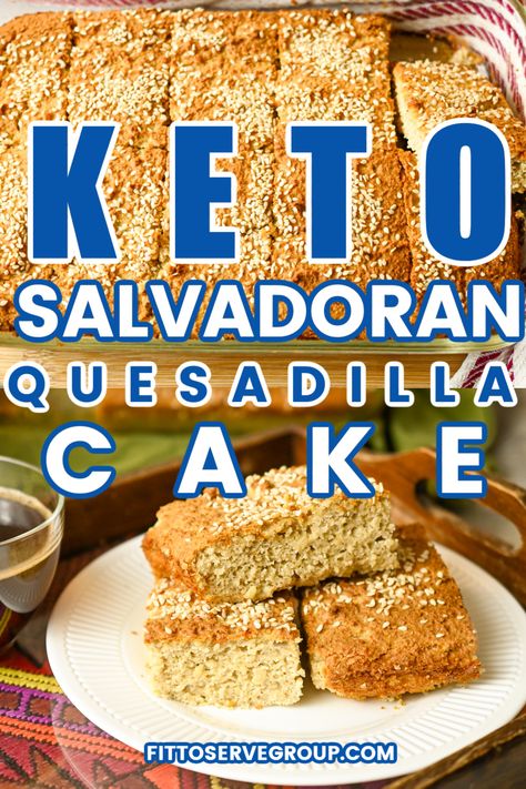 This keto Salvadoran quesadilla cake (or quesadilla Salvadoreña) is a delicious, moist cake that will transport your taste buds to Central America. The recipe is a type of pound cake that uses queso seco, which is a hard cheese, and crema (sour cream). low-carb quesadilla cake| sugar-free quesadilla cake Salvadoran Quesadilla, Quesadilla Cake, Quesadilla Salvadorena, Keto Cupcakes, Low Carb Cake, Sugar Free Cake, Keto Mug Cake, Moist Cake, Sugar Free Low Carb