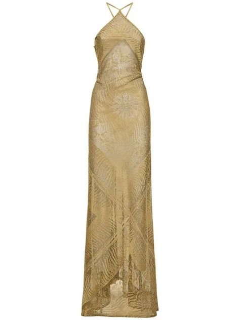 Outcast Clothing Dress, Vintage Gold Dress, Vintage Cavalli, Gold Dress Outfits, Roberto Dress, Roberto Cavalli Dress, Cavalli Dress, Gold Dresses, Dress Night