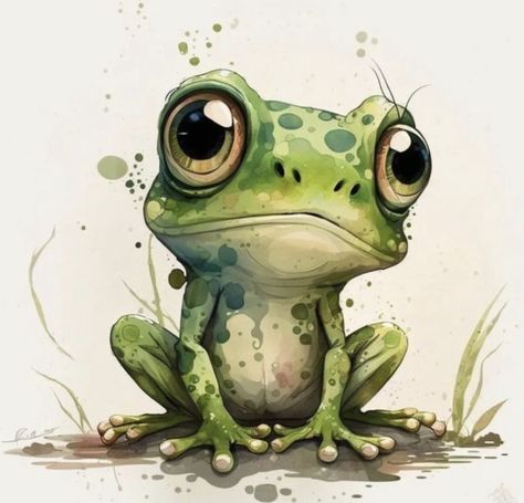 Frosch Illustration, Illustration Kunst, Frog Illustration, Frog Drawing, Frog Art, Green Frog, Arte Animal, Cute Frogs, Art And Illustration