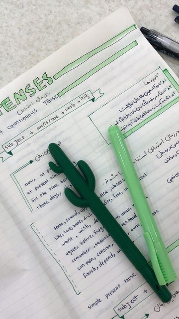 LAWIN on Instagram: "Studying🌵 . . . . #studymotivation #studygram #aestheticnotes #takingnotes #green #pintrest" Green School Aesthetic, Green Study Aesthetic, Green Inspo, Simple Present Tense, Green School, Green Highlights, Study Inspo, Study Aesthetic, Green Theme