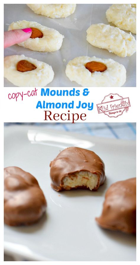 Copycat Almond Joy, Almond Joy Filling, Copycat Almond Joy Candy Bars, Home Made Almond Joy, Homemade Almond Joys, Almond Joys Recipe, Homemade Mounds Candy, Homemade Almond Joy Bars, Mounds Candy Recipe