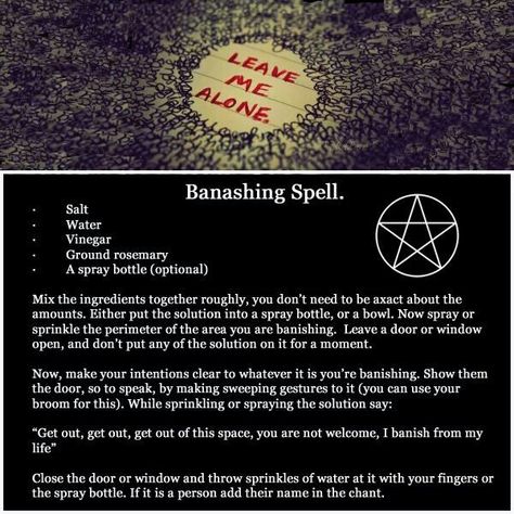 Leave Me Alone Spell Easy Banishing Spell Person, Banishing Spell Person, Banishing Spells, Spell Pages, Pretty Witch, Hoodoo Magic, Banishing Spell, Hoodoo Spells, Spells For Beginners