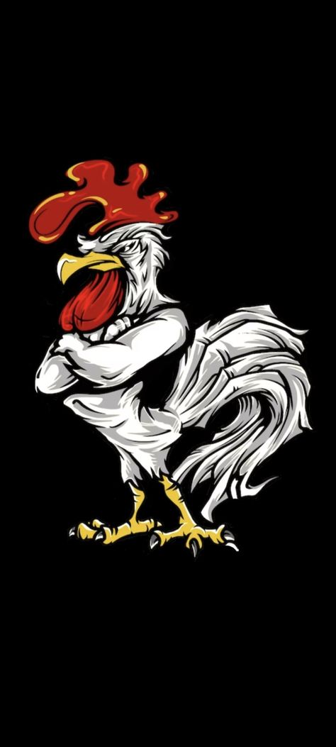 ONE TOUGH ROOSTER Rooster Wallpaper, Rooster Aesthetic Wallpaper, Rooster Edits, Rooster Crowing, The Rooster Antiparos, Rooster Funny Meme, Cartoon Art, Rooster, Phone Wallpaper