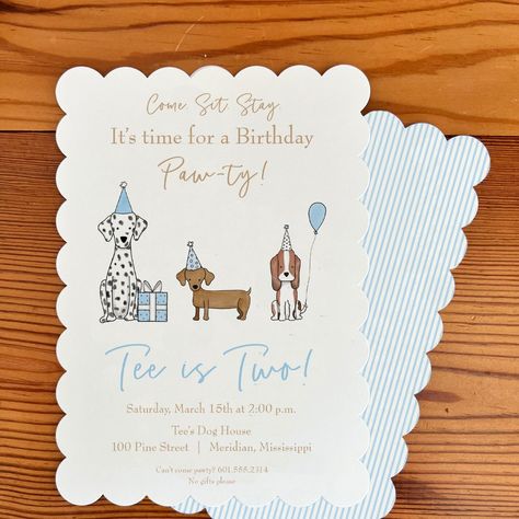 Puppy Dog Birthday Invitation | Boy Birthday Invitation | 2nd Birthday | Watercolor Dogs | Pawty Birthday | Pastel Boy Birthday | Dalmation by PhoebeandEmmet on Etsy Puppy Pawty Birthday, Puppy Invitations, Puppy Pawty, Dog Birthday Invitations, Dog First Birthday, Boy Party Invitations, Watercolor Dogs, Birthday Watercolor, First Birthday Cards