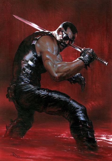 Blade Marvel, Black Comics, Marvel Characters Art, Vampire Hunter, Marvel Comic Universe, Marvel Comic Character, Marvel Comics Art, Marvel Fan, Superhero Art