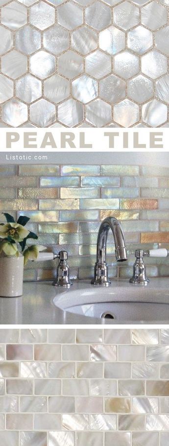 Tile Ideas For Kitchen, Tub Surrounds, Back Splashes, Creative Tile, Pearl Tile, Master Bathrooms, Ideas For Kitchen, Gorgeous Tile, Tub Surround