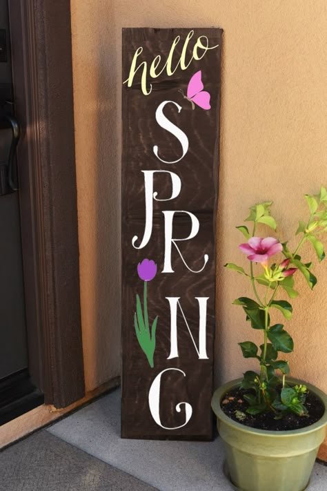 Summer Wood Sign, Easter Wood Signs, Holiday Wood Sign, Love Wood Sign, Porch Decorations, Door Signs Diy, Wooden Welcome Signs, Front Porch Signs, Porch Welcome Sign