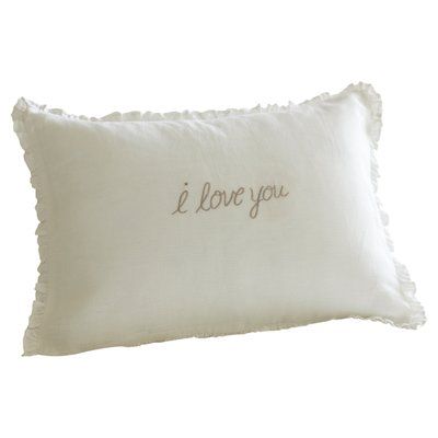 Taylor Linens I Love You Linen Boudoir Pillow Color: Natural Feather Texture, Goose Feather, White Goose, Linen Throw Pillow, Down Pillow, Linen Throw, Down Feather, My Sunshine, Beautiful Bedding