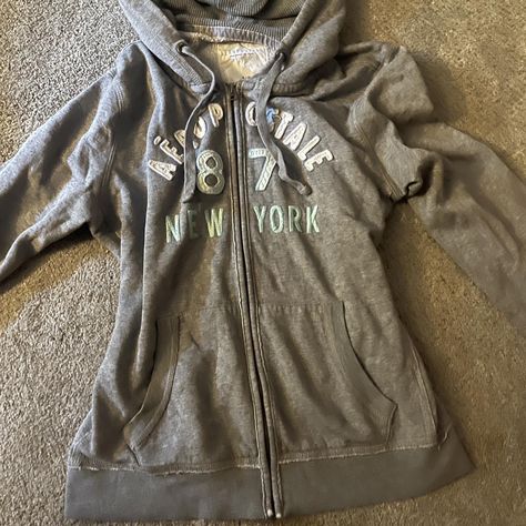 Vintage Grey Aeropostale New York Zip Up hooded jacket - Depop Aeropostale, Hooded Jacket, Zip Ups, New York, Grey, How To Wear, Pins, Quick Saves, Clothes