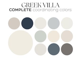 Greek Villa Sherwin Williams Paint Palette, Neutral Lake House Interior Paint Colors for Home, Cabin Paint Colors, Modern Neutrals - Etsy Coastal Interior Paint Colors Sherwin Williams, Modern Coastal Paint Colors Sherwin Williams, Coastal Home Paint Palette, Behr Coastal Paint Palette, Sherwin Williams Coastal Plain Color Palette, Cabin Paint Colors, Beach Paint Colors, Neutral Living Room Paint, Greek Villa Sherwin Williams