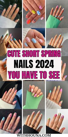 Spring Gel Nails Ideas, Spring Break Nails, Simple Spring Nails, Natural Nail Designs, Lilac Nails, Cute Short Nails, Spring Nail Designs, Cute Spring Nails, Spring Nail Colors