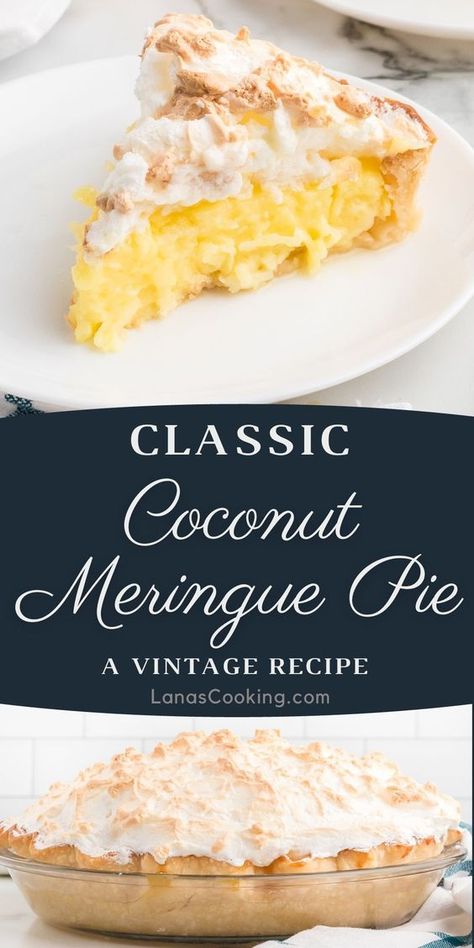 Southern Living Coconut Cream Pie, Easy Coconut Meringue Pie, Coconut Pie Filling, Coconut Cream Meringue Pie, Coconut Meringue Pie Recipe, Coconut Pie With Meringue, Pie Meringue Recipe, French Coconut Pie Recipe, Coconut Cream Pie With Meringue