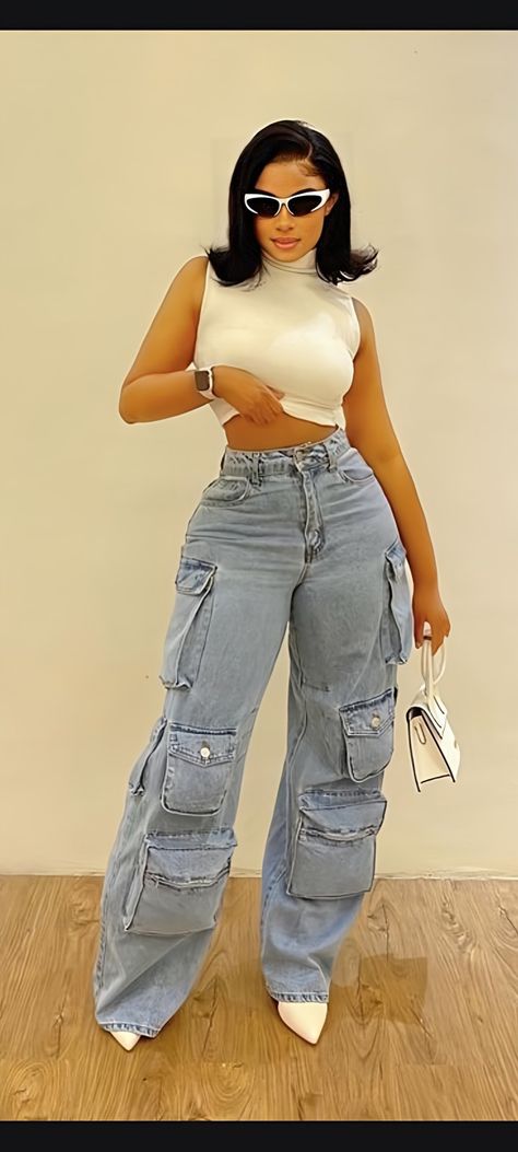 Tomboy Girly Outfits, Cargo Outfits, Curvy Casual Outfits, Fashionable Work Outfit, 90s Inspired Outfits, Effortlessly Chic Outfits, Jean Pants, Stylish Work Outfits, Casual Stylish