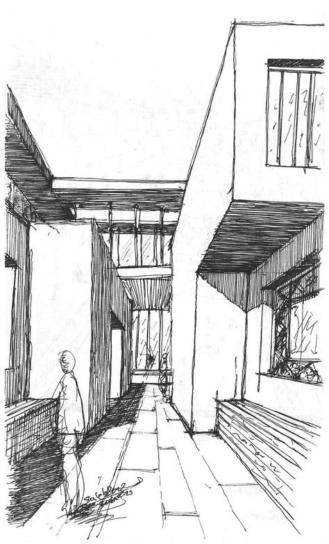 Quick Perspective Sketch, Architectural Ink Drawings, Quick Sketches Architecture, Quick Architecture Sketches, Quick Sketch Ideas Sketchbooks, Background Sketch Simple, Architectural Drawings Sketches, Building Sketch Simple Architectural Drawings, Architecture Concept Drawings Sketches