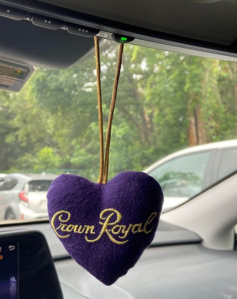 Crown Royal Diy, Crown Royal Crafts, Crown Royal Quilt, Crown Royal Bottle, Crown Bottle, Crown Royal Bags, Car Hanging Accessories, Handmade Crown, Liquor Bottle Crafts