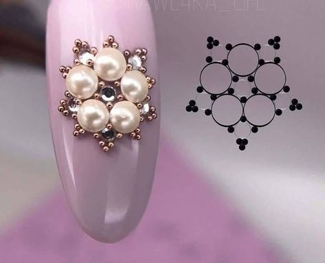 Diy Rhinestone Nails, Best Summer Nails, Nailart Tutorial, Pearl Nail Art, Summer Nails 2023, Bling Nail Art, Stone Nail Art, Home Nails, Diamond Nail Art