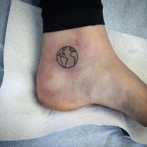 Tiny Earth Tattoo, Small Earth Tattoo, Globe Tattoos, Camera Tattoos, Tattoo Catalog, Earth Tattoo, Literary Tattoos, Triangle Tattoos, Cute Small Tattoos