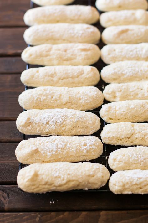 Homemade Ladyfinger Recipe - The Kitchen McCabe Ladyfinger Recipe, Homemade Ladyfingers, Lady Fingers Recipe, Cookies Italian, Sugar Recipes, Tiramisu Recipe, Lady Fingers, Italian Cookies, Cream Puffs