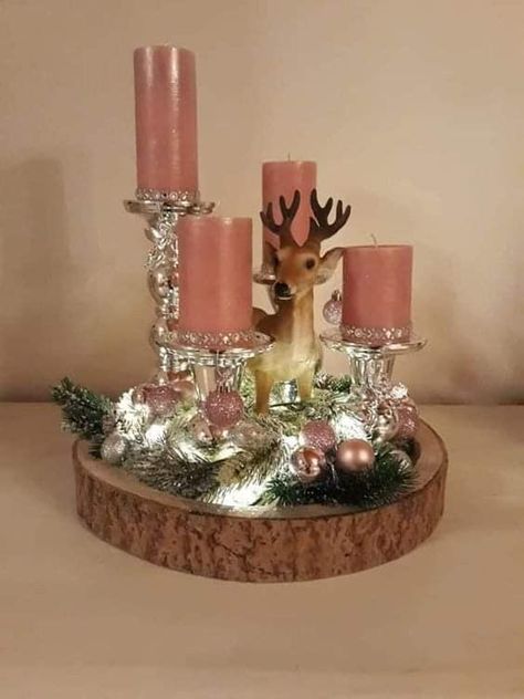 Cozy Winter Decor, Deco Table Noel, Christmas Candle Decorations, Christmas Centerpieces Diy, Barbie Diy, Holiday Crafts Christmas, Summer Decorating Ideas, Summer Decorating, Christmas Wreaths Diy