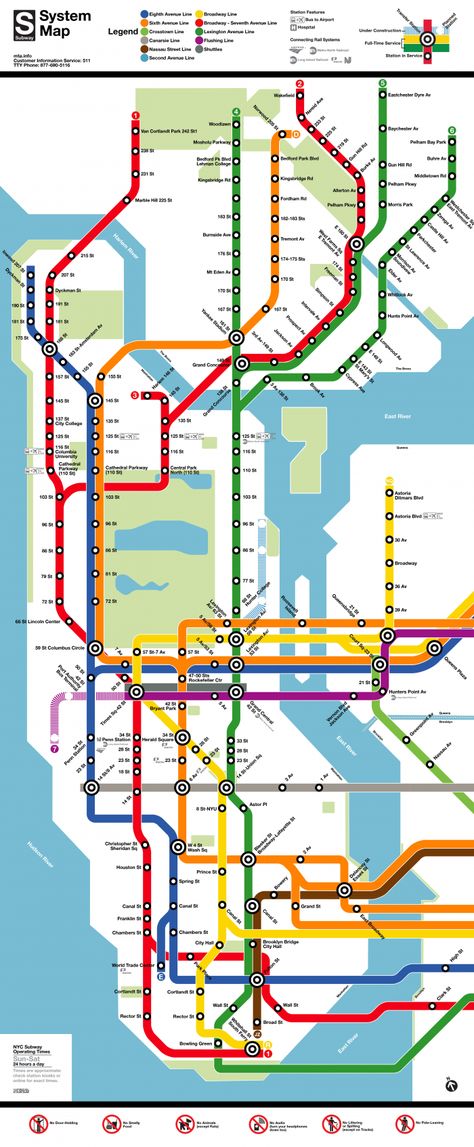 Know the lines and stops: New York City Subway Map. $2.50 per ride or If you’re buying more than 13 individual Metro fares on your trip, buy a 7 day unlimited pass for $30 Dc Metro Map, Metro Nyc, Nyc Subway Map, Transit Map, New York City Subway, Metro Map, New York Vacation, Nyc Baby, Voyage New York