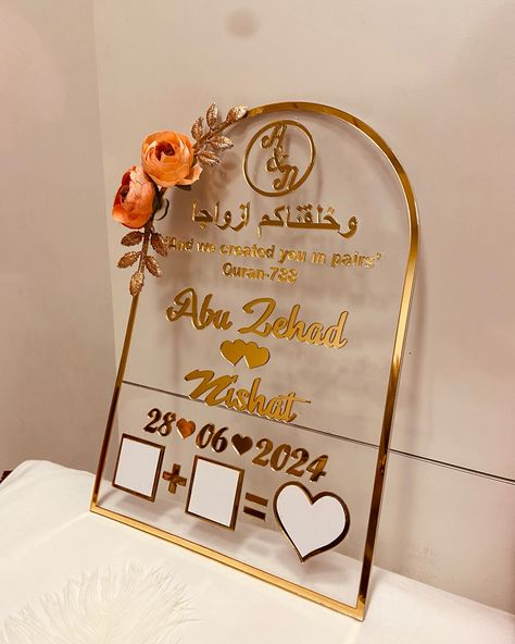 Nikah thumb board ✨ Start you beautiful journey with our customised nikah thumb frame 💖 #nikahnamah #nikahthumbboard #thumbboard #nikah #weddinggifts #weddinginspiration #weddinggiftideas Nikah Frame, Nikah Pen, Nikah Decor, Love U Mom, Couple Ideas, Wedding Gifts For Couples, Wedding Couple, Diy Wedding Decorations, Loving U