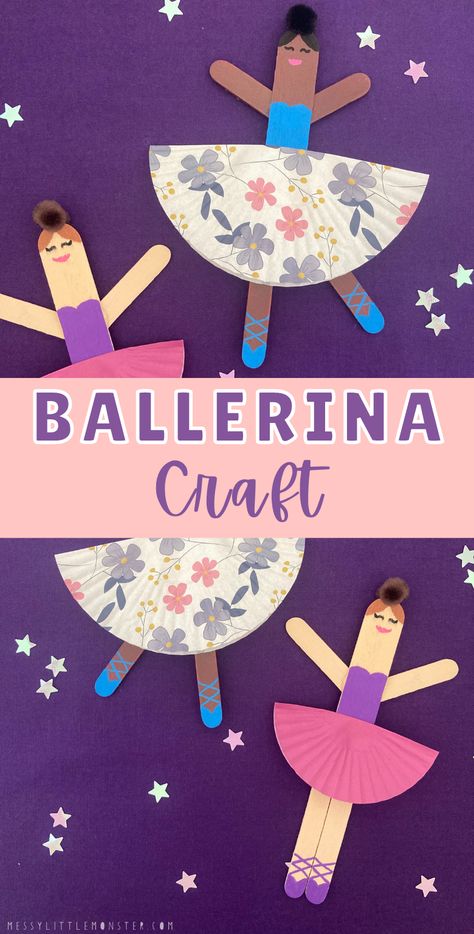 Dancer Craft, Ballerina Craft, Girls Activities, Ballet Crafts, Popsicle Stick Crafts For Kids, Homeschooling Activities, Dance Crafts, Monkey Crafts, Summer Dance